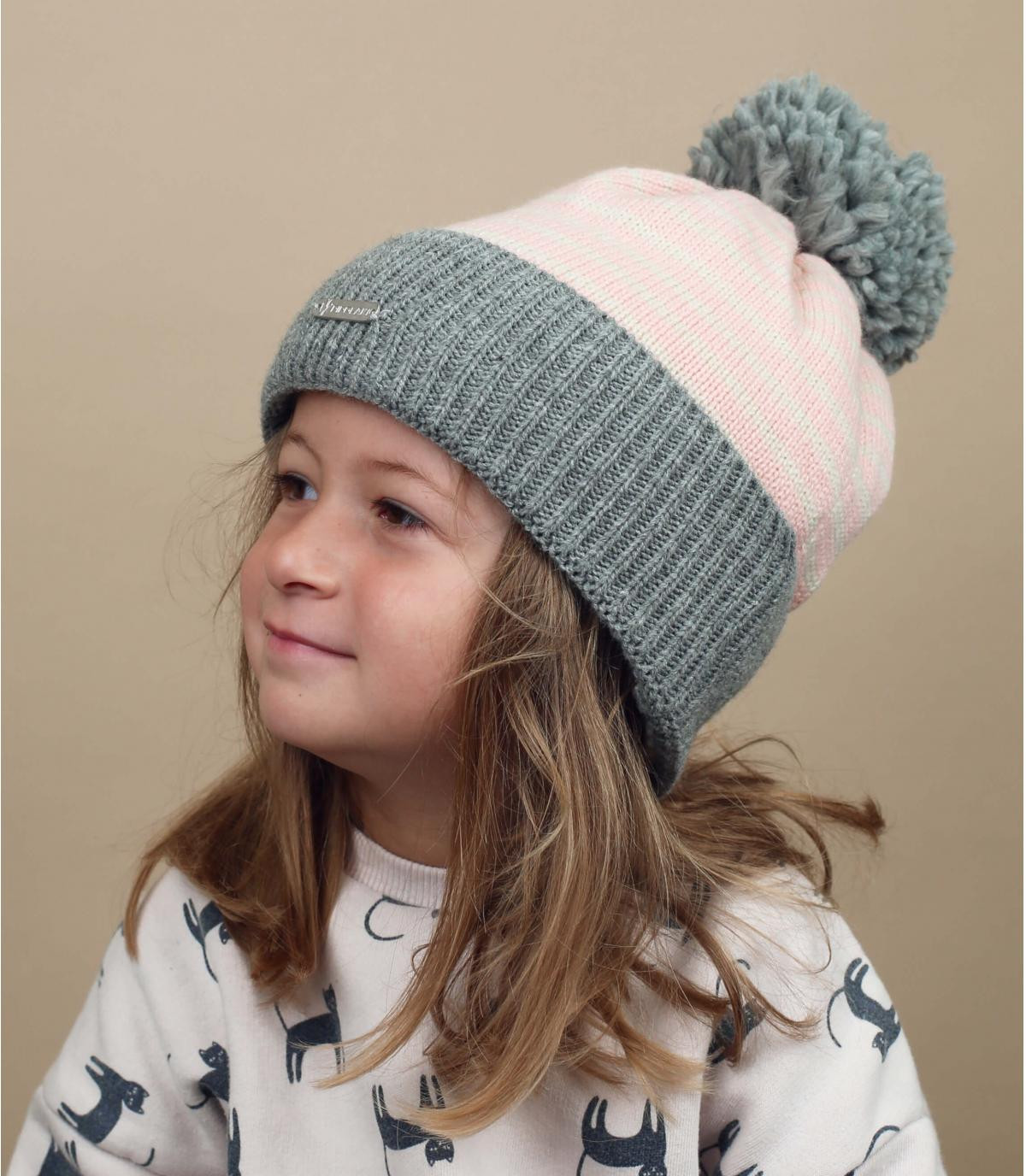 gorro niña rosa gris Tidou Kid pink grey